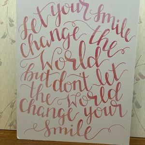 Hobby Lobby Let Your Smile Change the World Inspirational Quote Wall Hanging